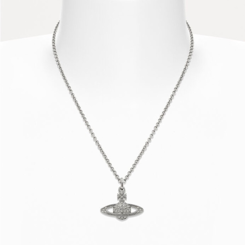 Vivienne Westwood Silver Mini Bas Relief Orb Necklace (item 189) - Picture 4 of 8